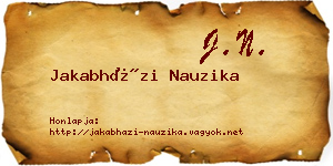 Jakabházi Nauzika névjegykártya